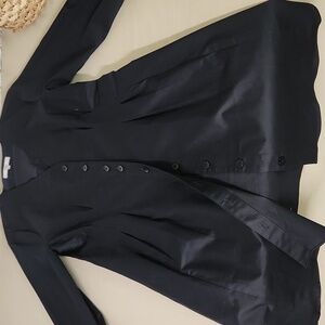 Tibi Size 12 Shirt Dress Black Brushed Cotton Black